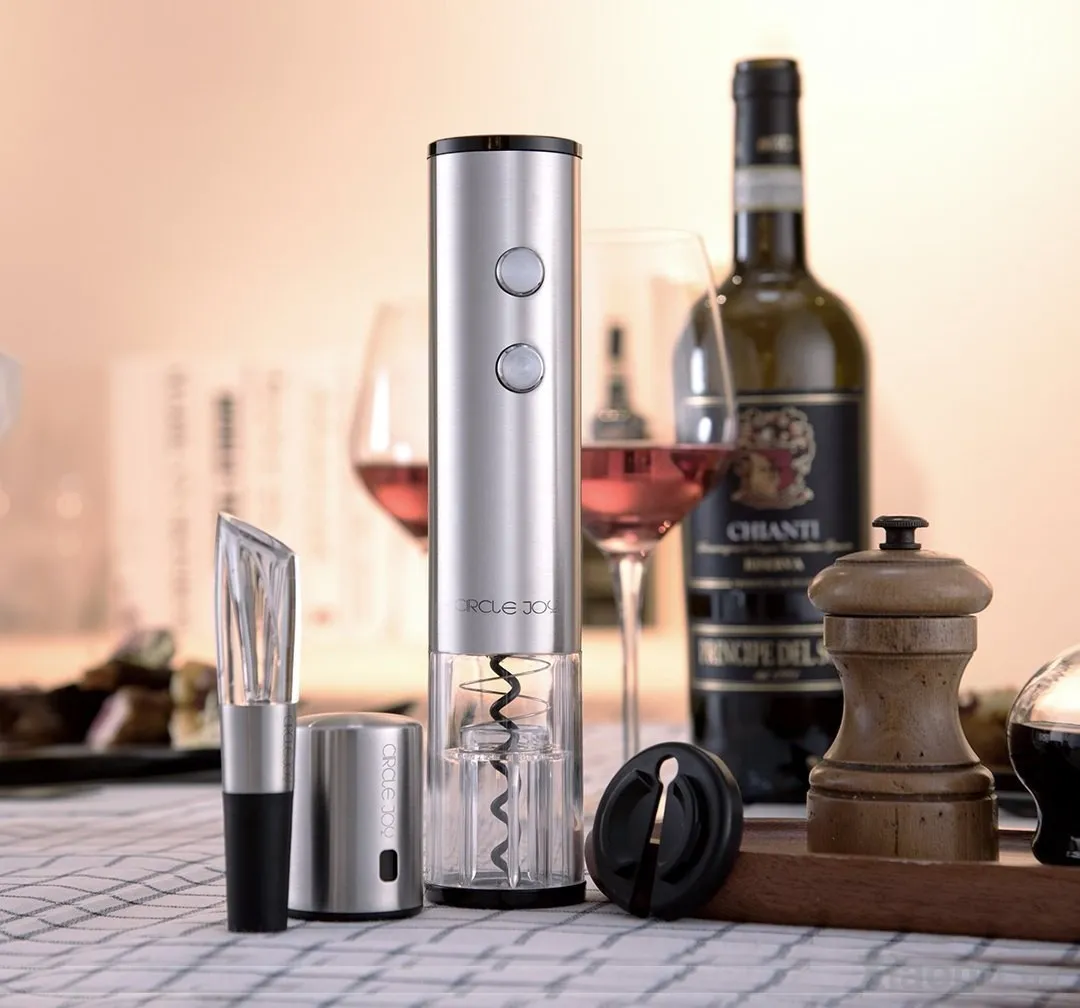 Tirbușon Xiaomi Circle Joy Electric Red Wine Opener Set 4 in 1, Oțel inoxidabil