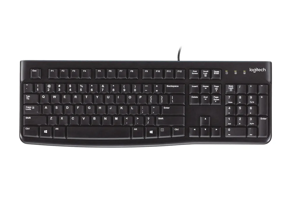 Tastatură Logitech K120, Cu fir, Negru