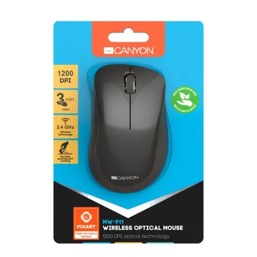 Mouse Wireless Canyon MW-911, Gri închis