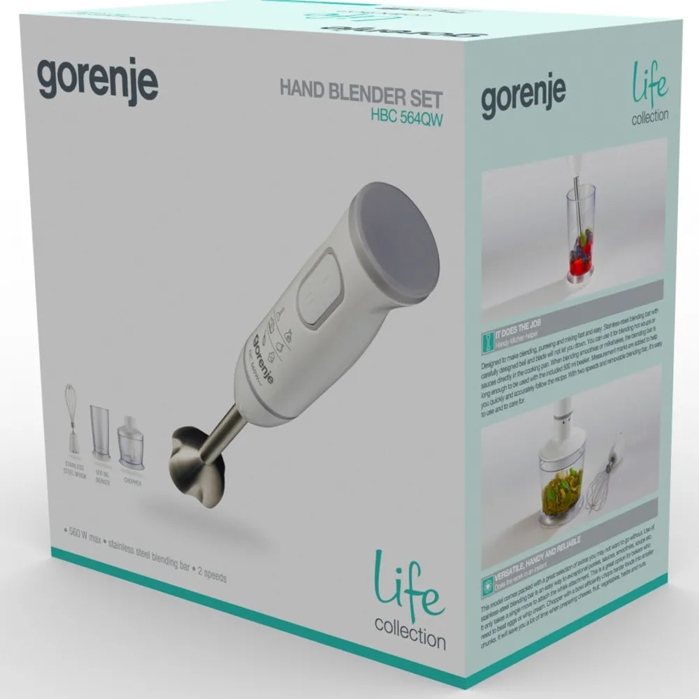 Blender de mână Gorenje Life collection HBC564QW, Alb