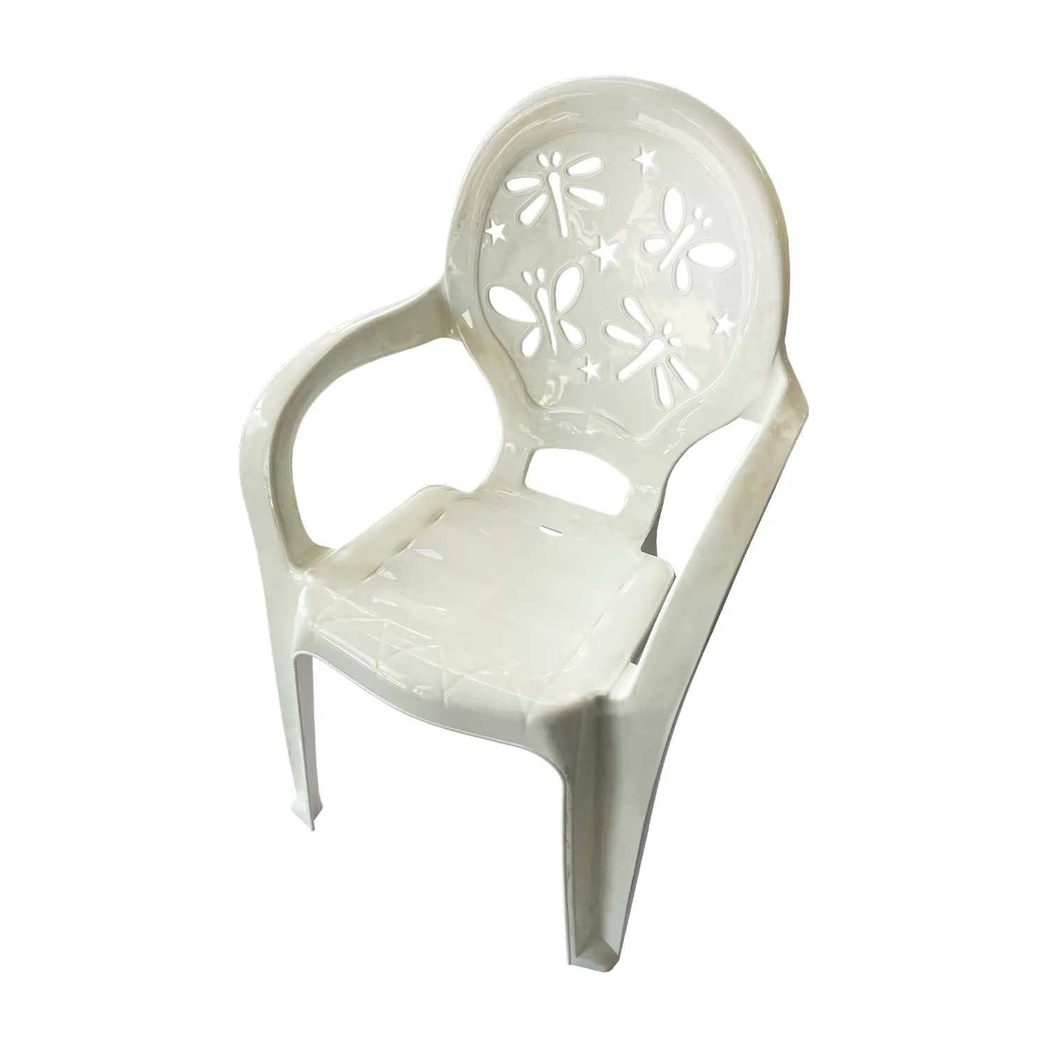 Scaun plastic copii Violeta - fluture (alb)