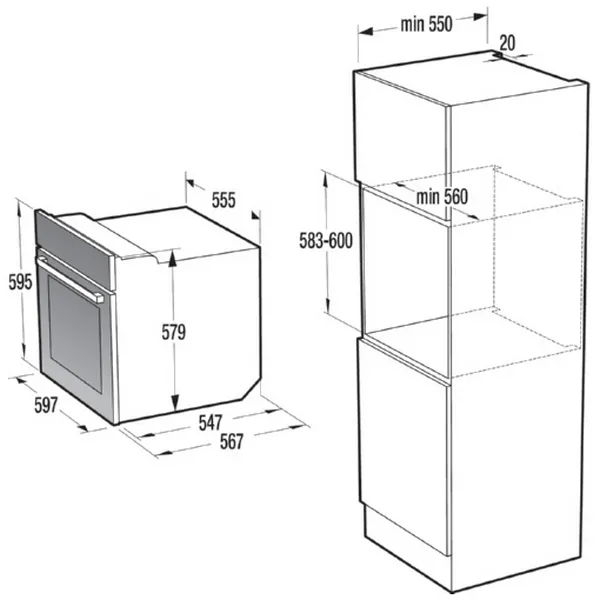 Cuptor Electric Gorenje BO 737 E30XG, Negru