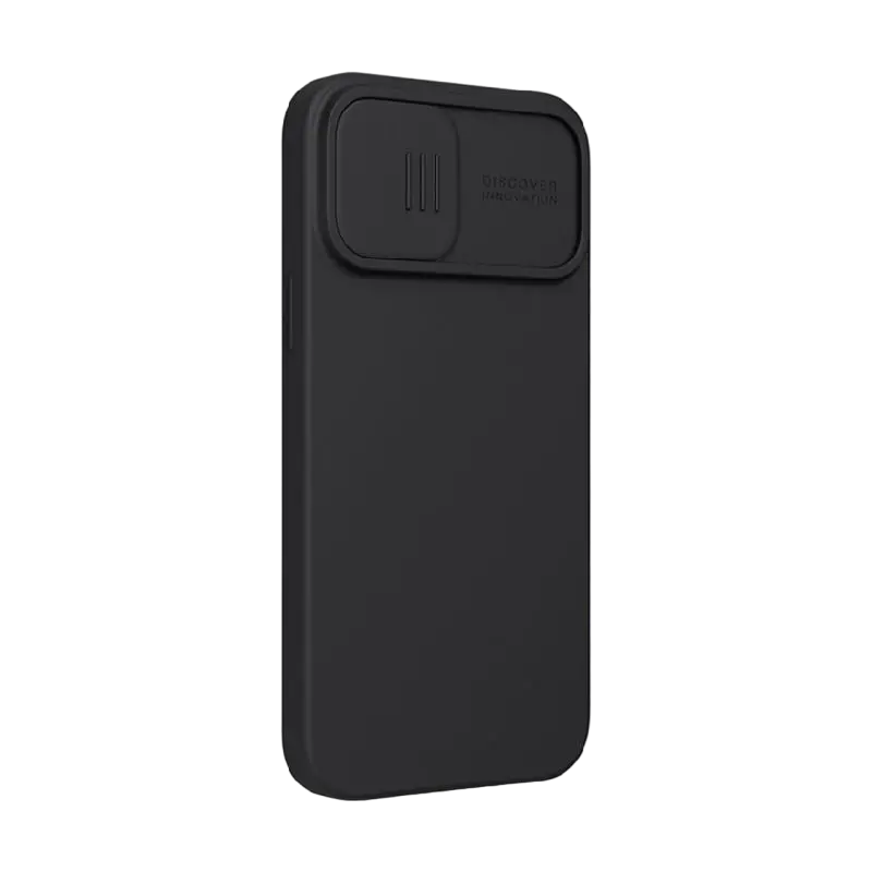 Husă Nillkin iPhone 13, CamShield Silky Magnetic Silicone, Elegant Black