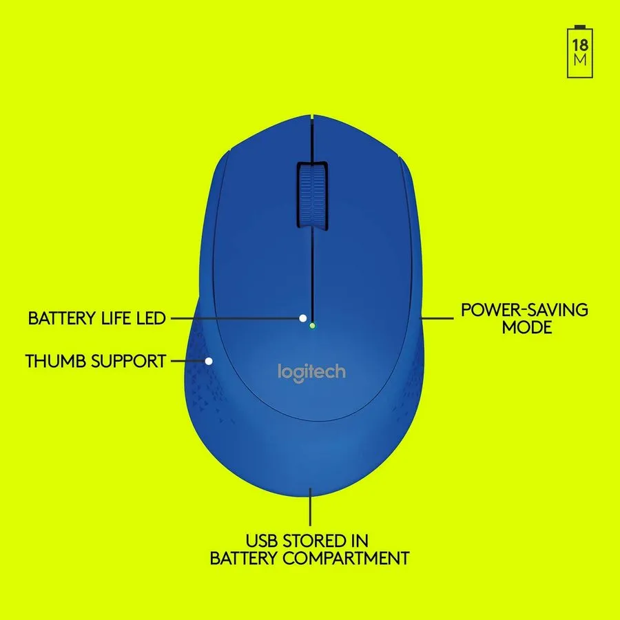 Mouse Wireless Logitech M280, Albastru