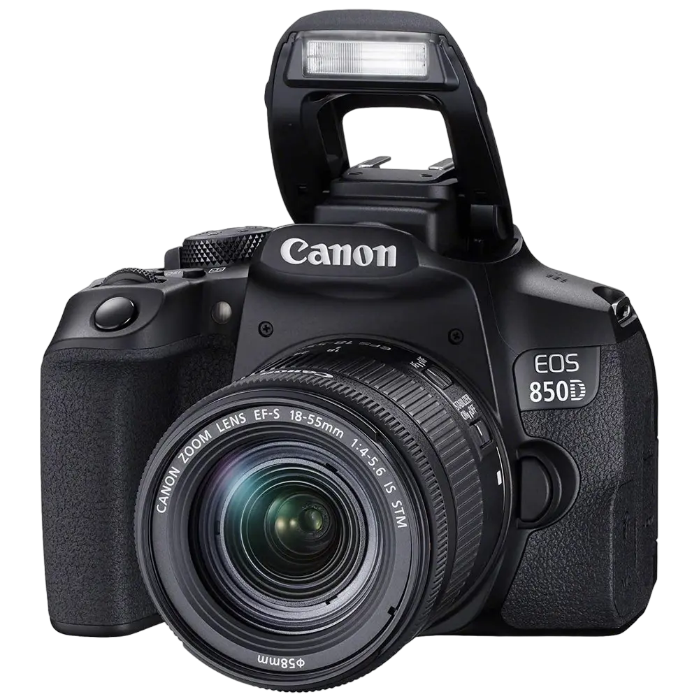 Aparat foto DSLR Canon EOS 850D + EF-S 18-55 IS, Negru