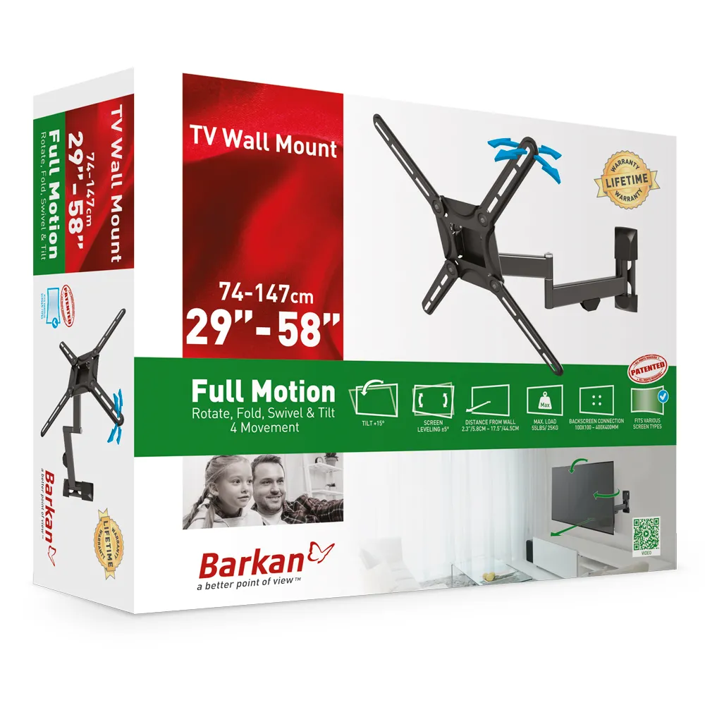 Suport TV de perete BARKAN 3420, Negru