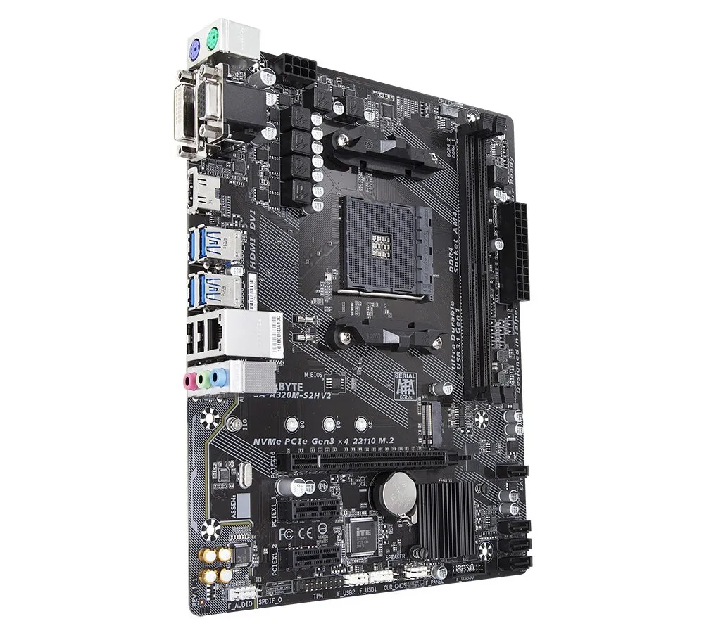 Placă de bază Gigabyte GA-A320M-S2H 1.1-3.0, AM4, AMD A320, Micro-ATX