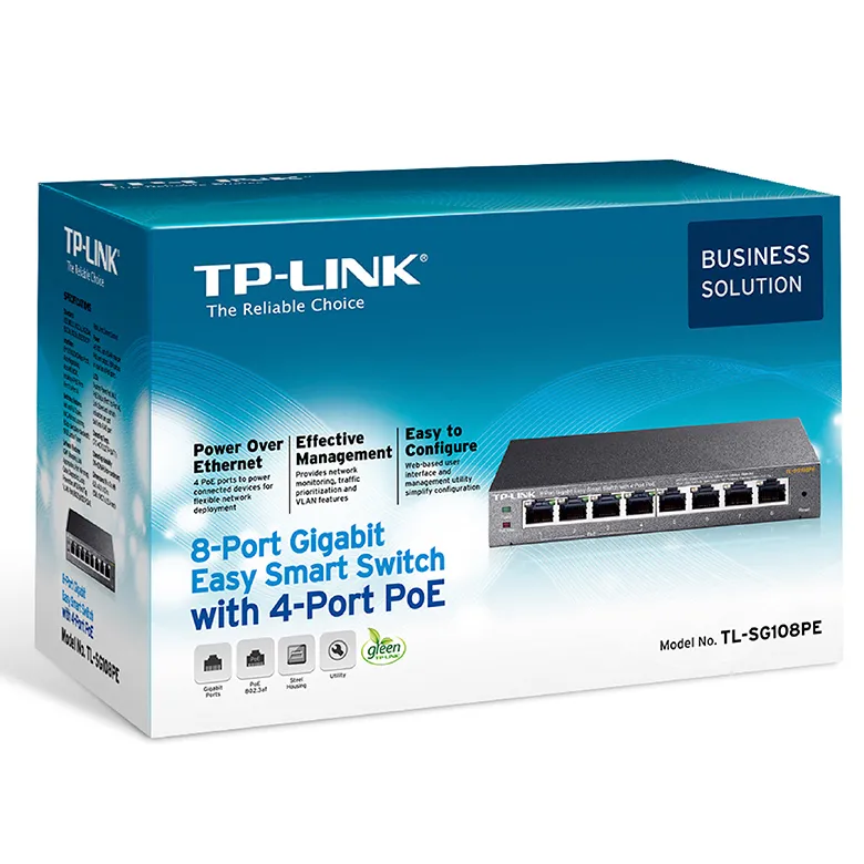Comutator PoE TP-LINK TL-SG108PE, 4x IEEE 802.3af