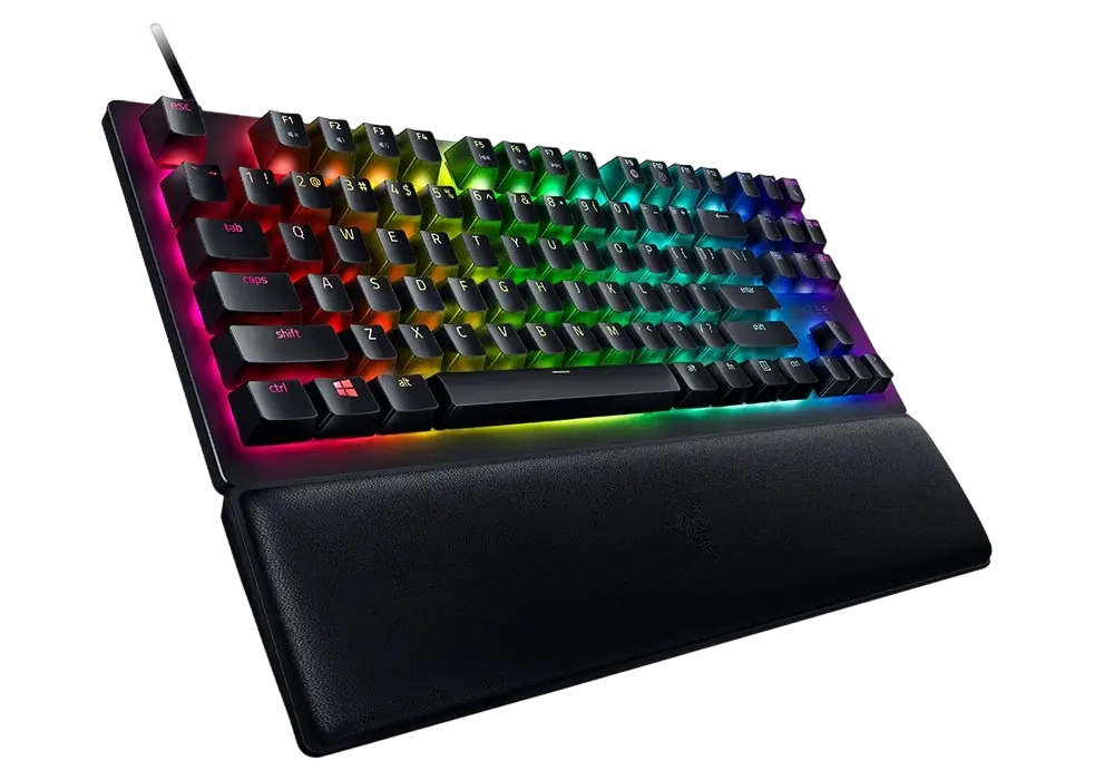 Gaming Keyboard Razer Huntsman V2, Optical Linear SW, Digital Dial,Wrist Rest, US Layout, USB, Black