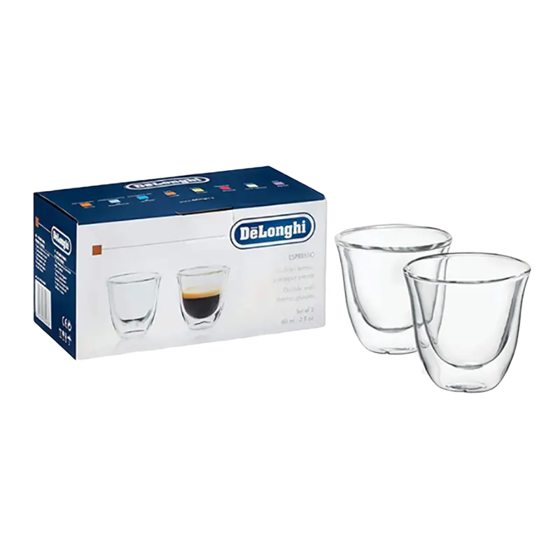 Pahare Cappuccino De'Longhi 60ml 2pcs, Transparent