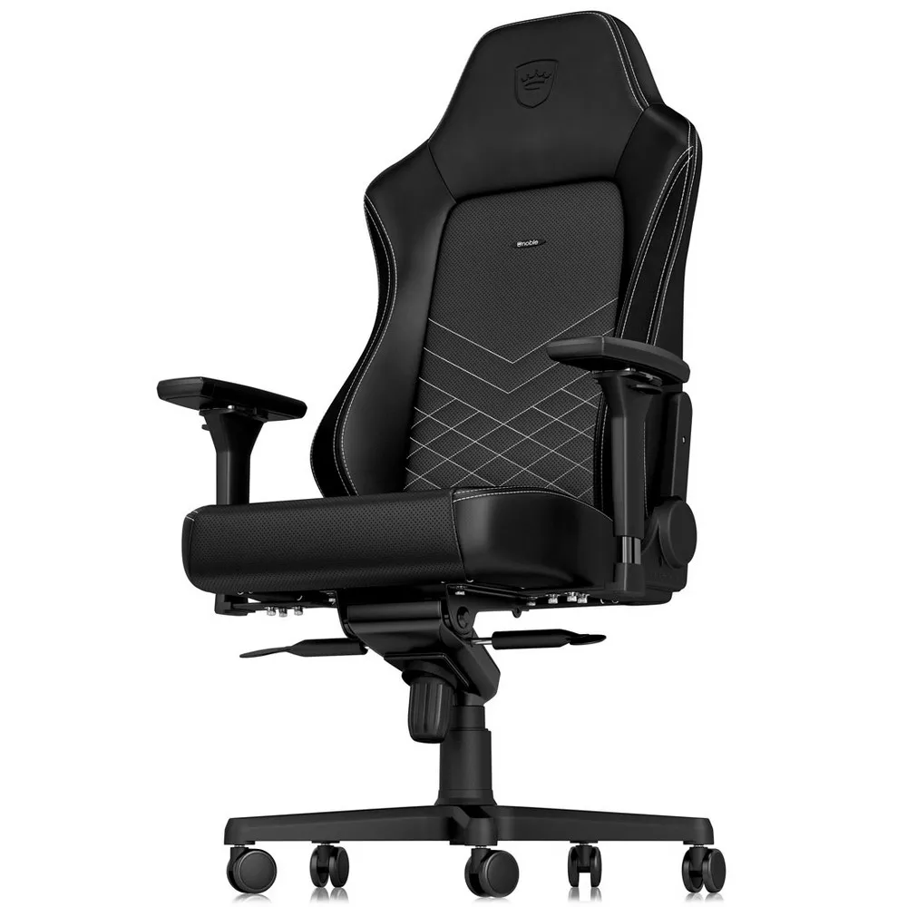 Scaun Gaming Noblechairs Hero, PU Piele, Negru/Alb