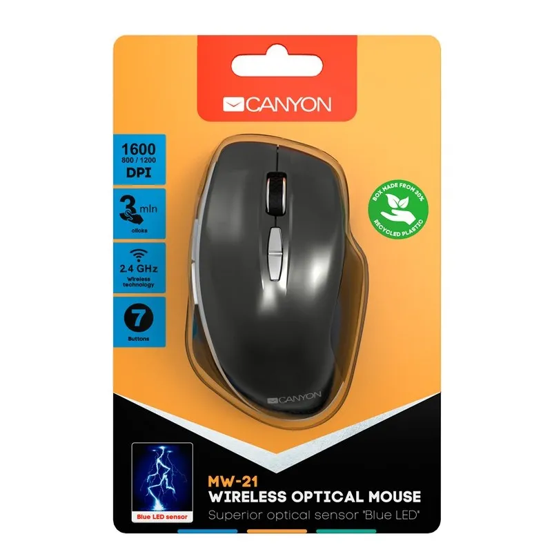 Mouse Wireless Canyon MW-21, Gri