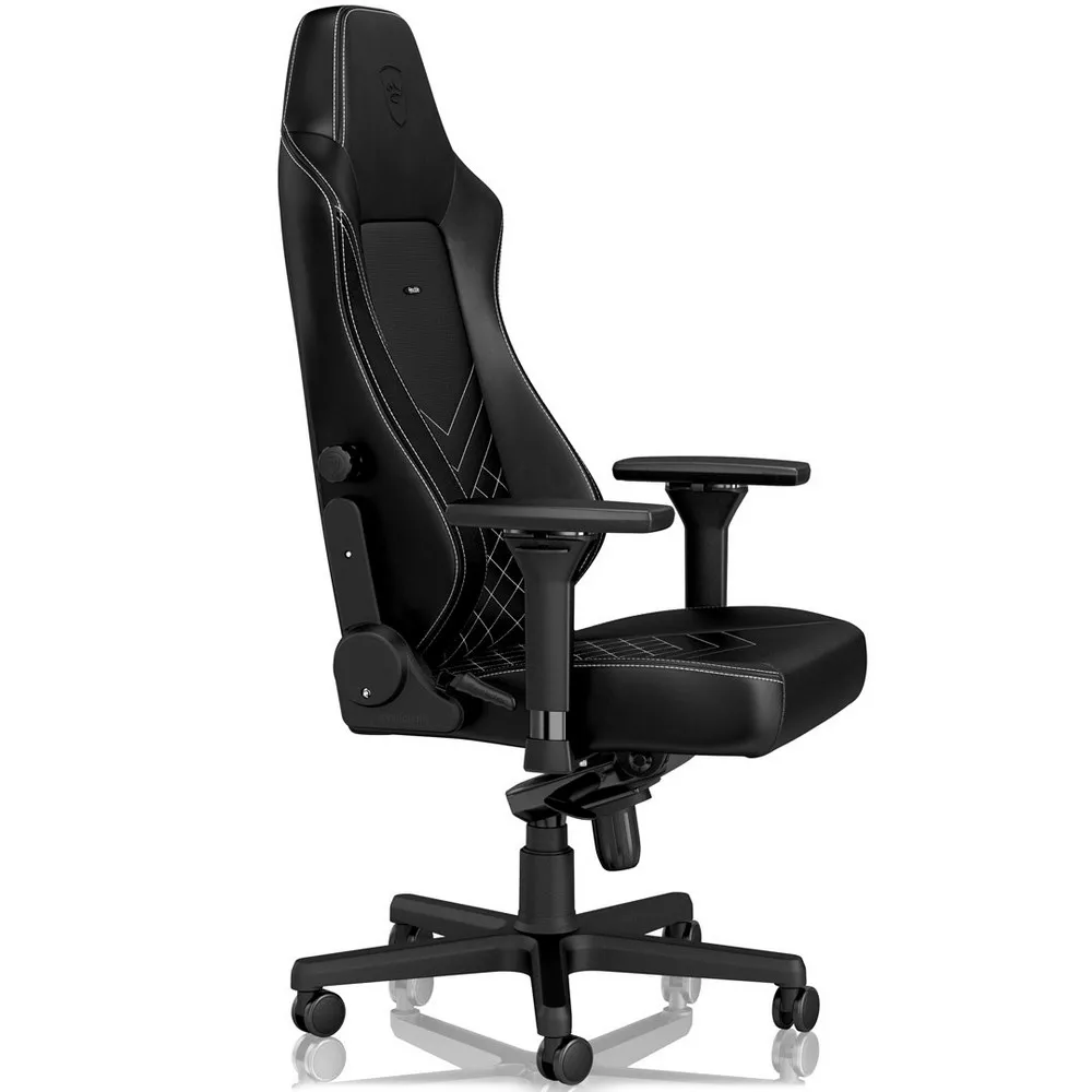 Scaun Gaming Noblechairs Hero, PU Piele, Negru/Alb