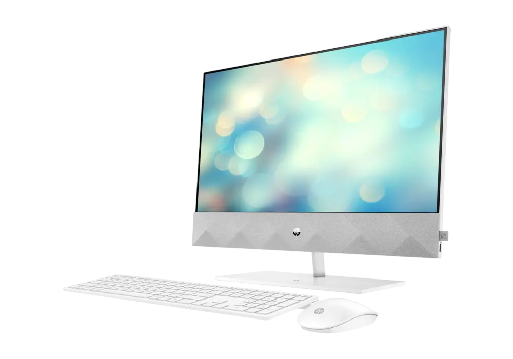 Computer All-in-One HP Pavilion 27-CA0019UR, 27", AMD Ryzen 5 5500U, 16GB/512GB, FreeDOS, Alb