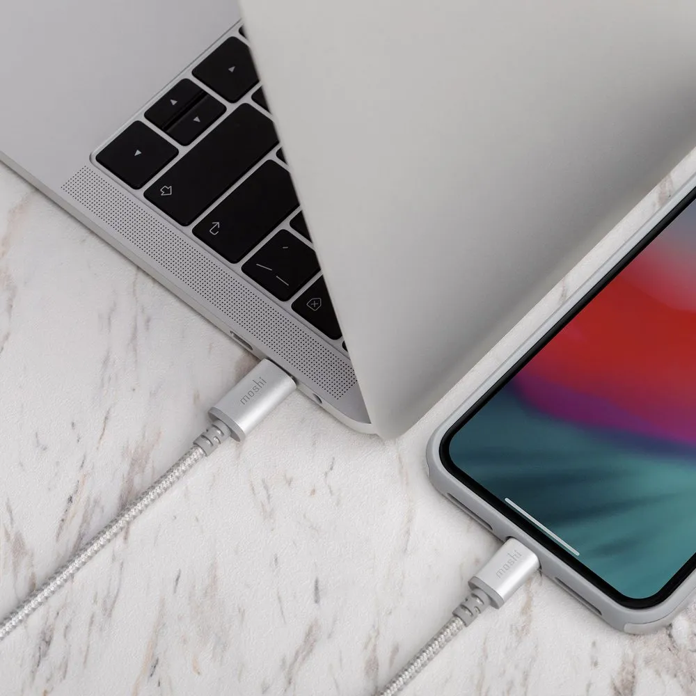 Cablu încărcare și sincronizare Moshi iPhone Lighting USB Cable, USB Type-A/Lightning, 1,2m, Argintiu