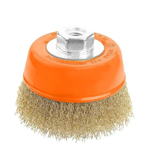 Perie cupa din sarma rasucita cu piulita WOKIN 125 mm M14x2 (Industrial)