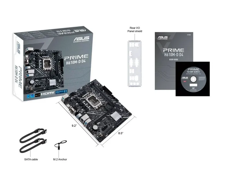 Placă de bază ASUS PRIME H610M-D D4, LGA1700, Intel B610, Micro-ATX