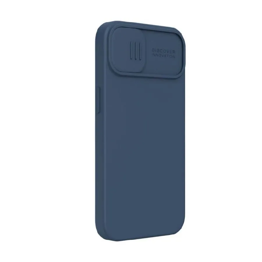 Husă Nillkin iPhone 13, CamShield Silky Silicone, Albastru Marin