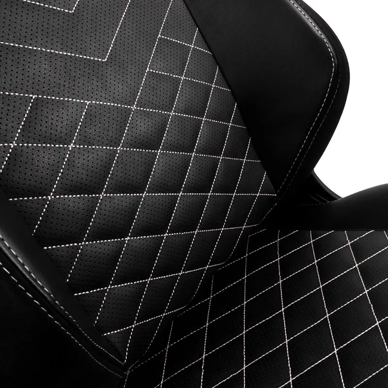 Scaun Gaming Noblechairs Hero, PU Piele, Negru/Alb