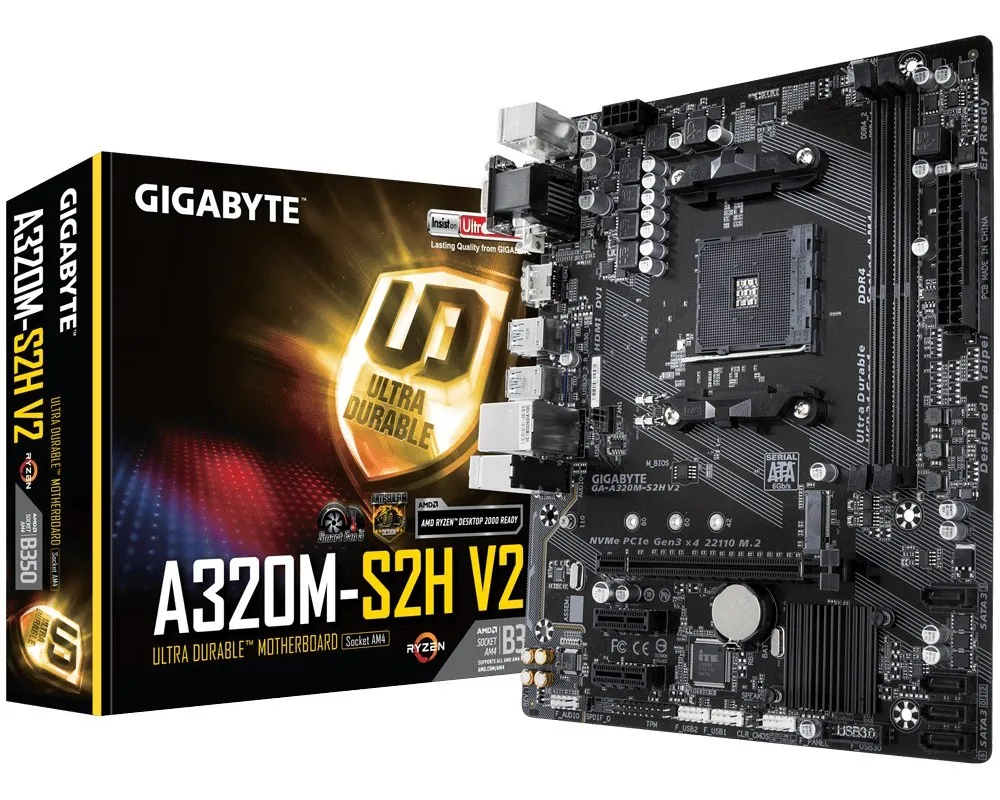 Placă de bază Gigabyte GA-A320M-S2H 1.1-3.0, AM4, AMD A320, Micro-ATX