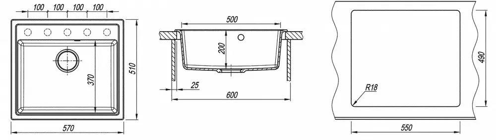 Chiuveta Dr.Gans Nica 570 (Bej dune)