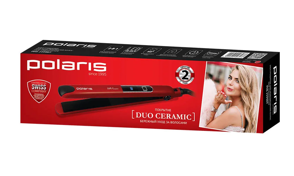Placă de îndreptat părul Polaris PHS 2599KT, Roșu
