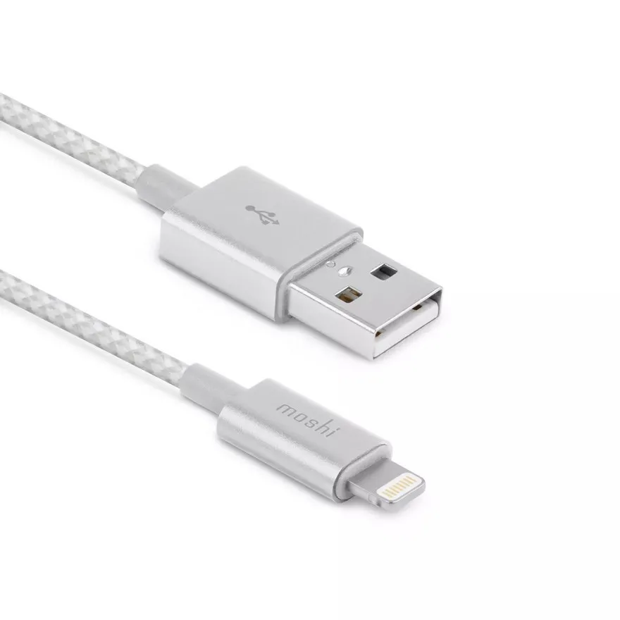 Cablu încărcare și sincronizare Moshi iPhone Lighting USB Cable, USB Type-A/Lightning, 1,2m, Argintiu