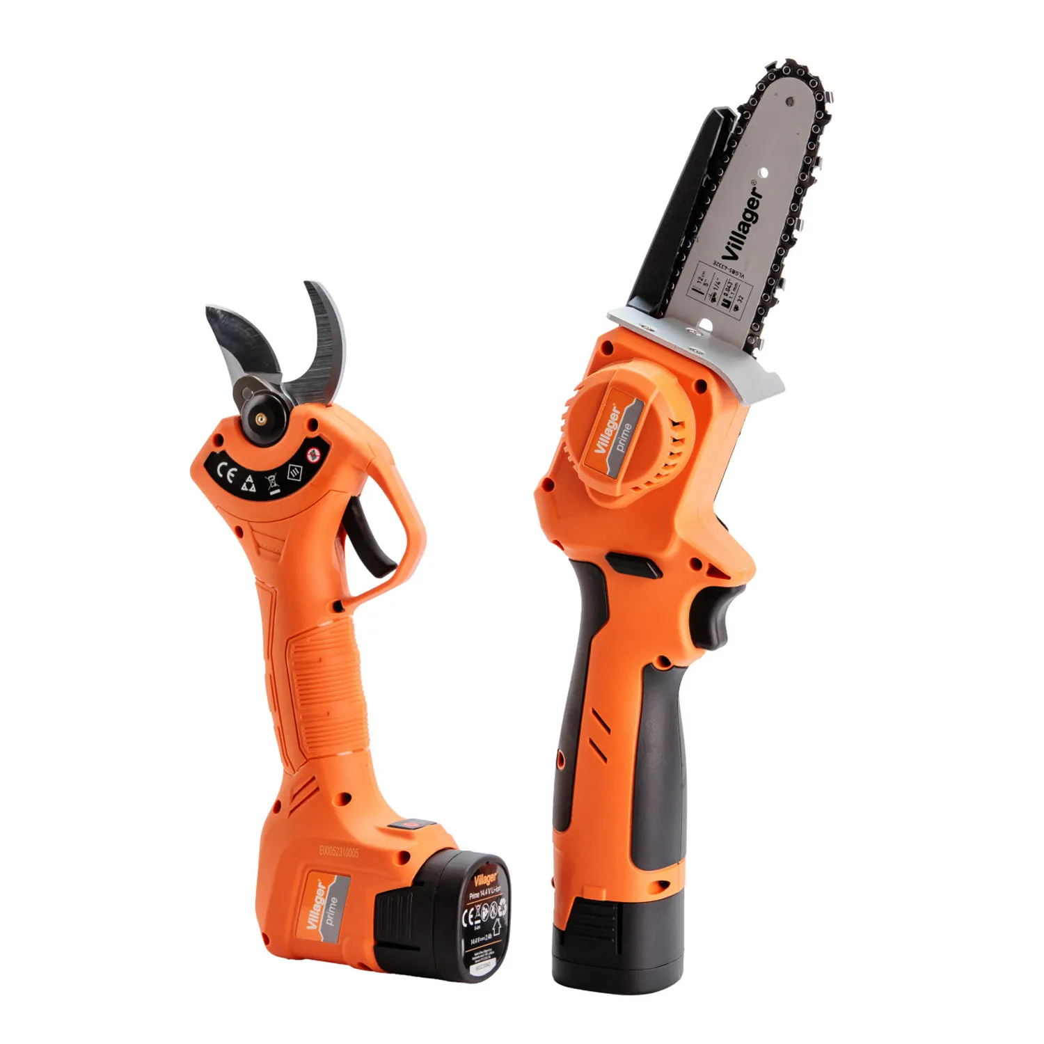 Set Fierestrau cu lant + Foarfeca de gradina pe acumulator Villager VPS 2 PRIME 
