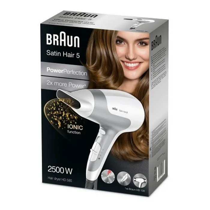 Uscător de păr BRAUN Satin Hair 5 PowerPerfection, 2500 W, Alb