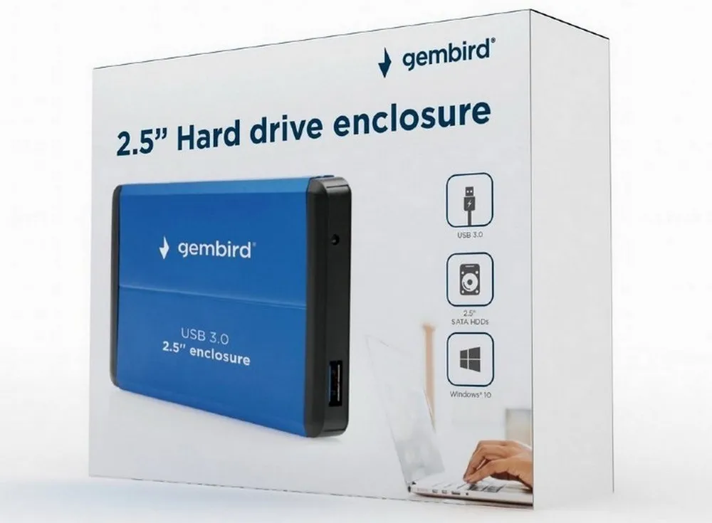 Carcasă externă Gembird EE2-U3S-2-B, Albastru (EE2-U3S-2-B)