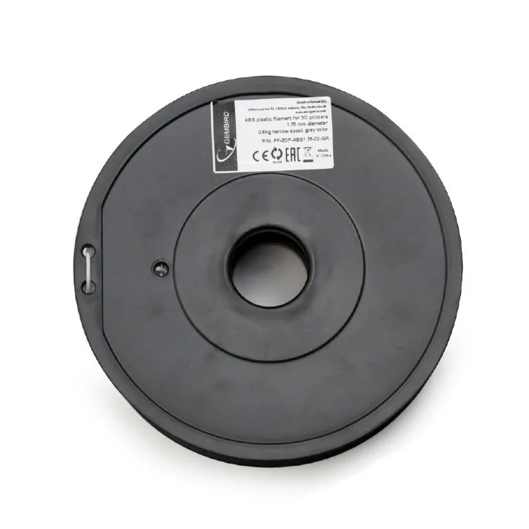 Filament pentru imprimantă 3D Gembird FF-3DP-ABS1.75-02-GR, ABS, Gri , 1.75 mm, 0,6 kg