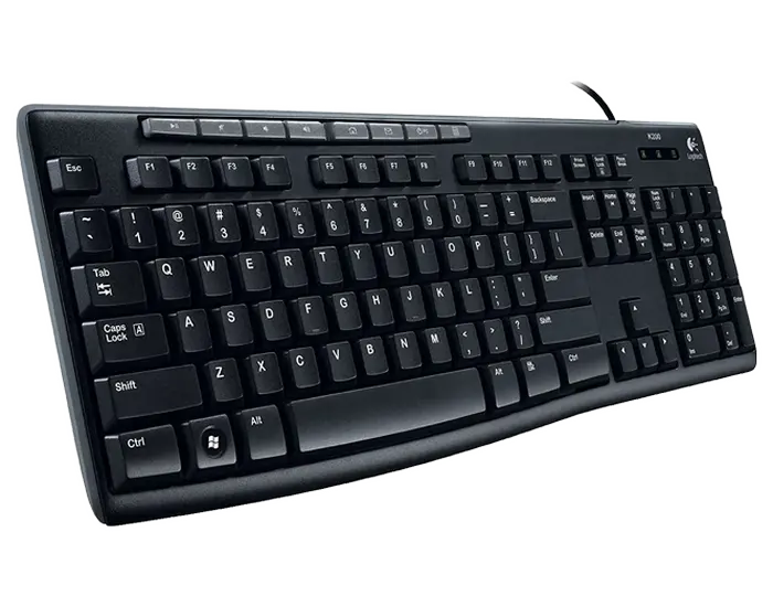 Tastatură Logitech K200, Cu fir, Negru