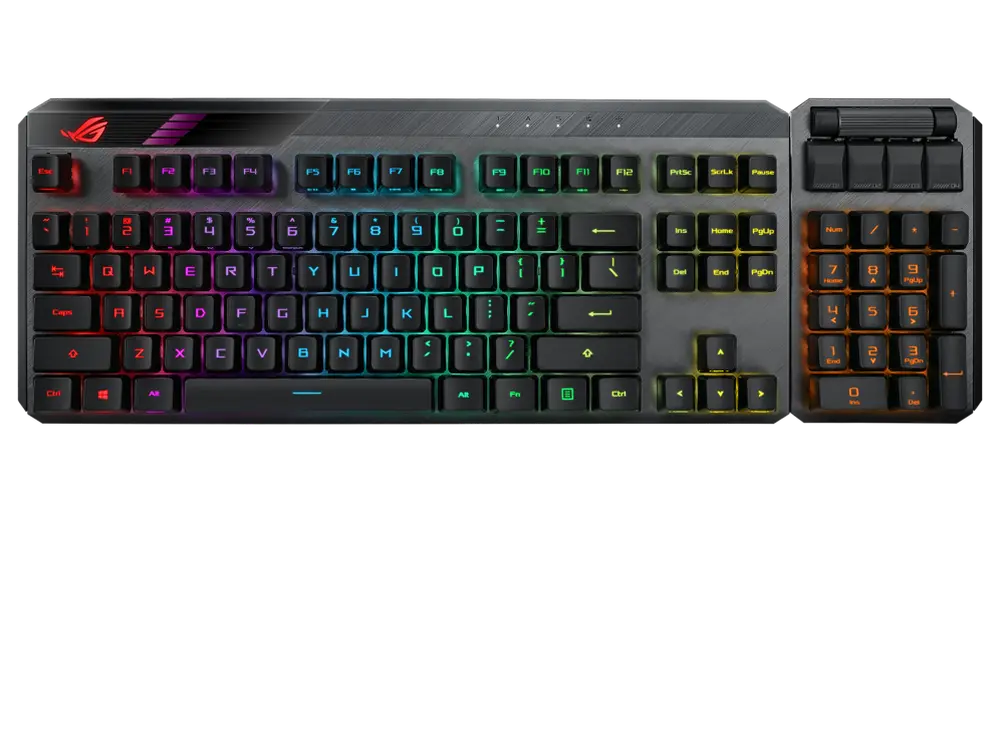 Wireless Gaming Keyboard Asus ROG Claymore II, Optical, Modular, RGB, 2.4 Ghz, US Layout