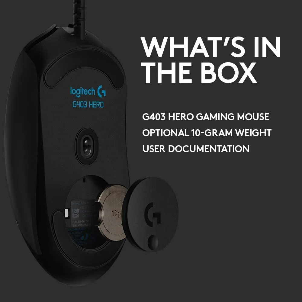 Gaming Mouse Logitech G403 Hero, Negru