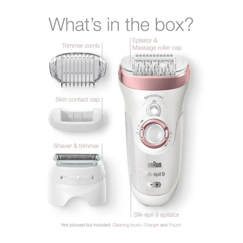 Epilator BRAUN SES9720, Alb/Roz