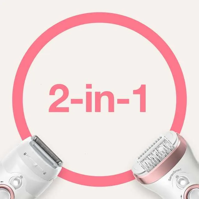 Epilator BRAUN SES9720, Alb/Roz