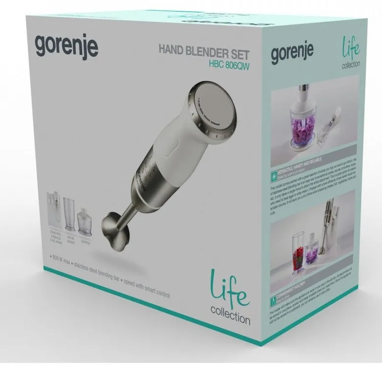 Blender de mână Gorenje Life collection HBC806QW, Alb