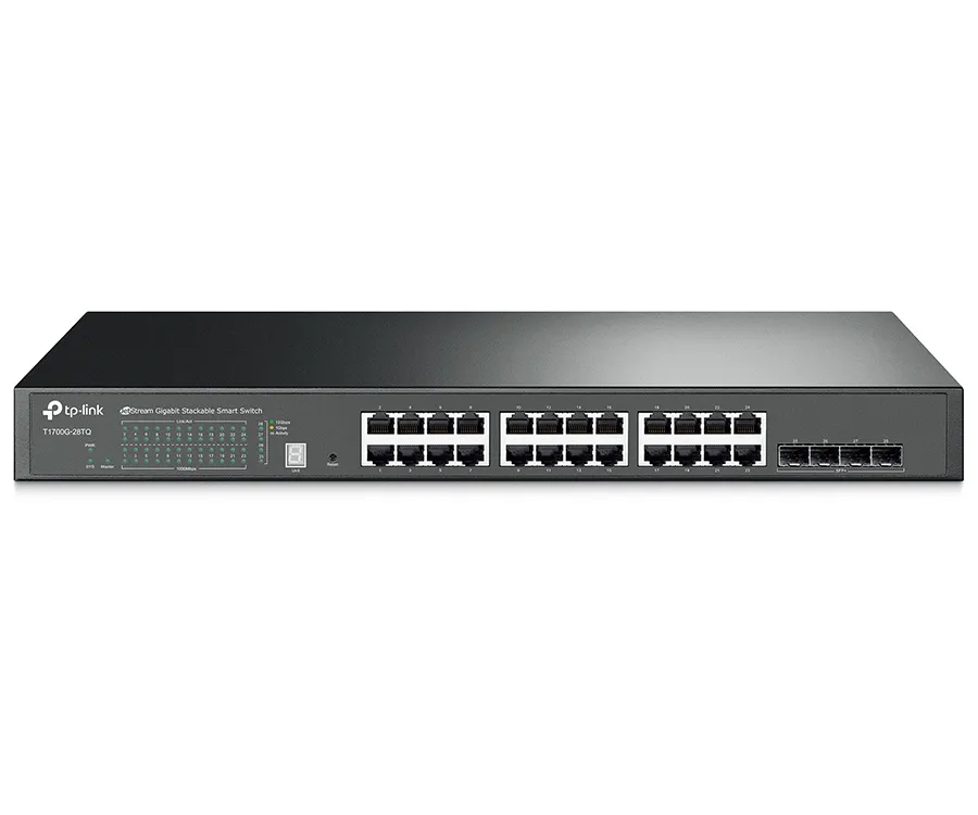 Switch de rețea TP-LINK T1700G-28TQ, 24x 10/100/1000 Mbps, 4x 10G SFP+