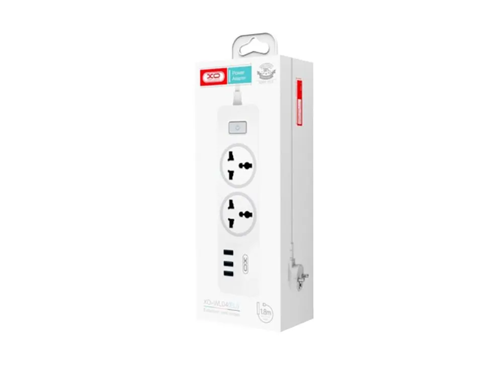 XO Extension cord socket 1.8M, 10A,  WL04 White