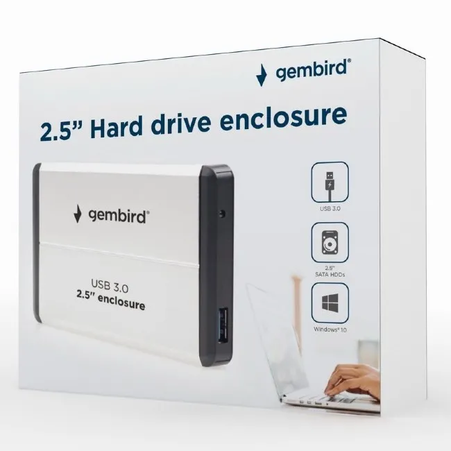 Carcasă externă Gembird EE2-U3S-2-S, Argintiu (EE2-U3S-2-S)
