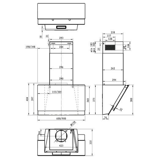 Hota Înclinată Gorenje WHI 649 EXGW, Alb