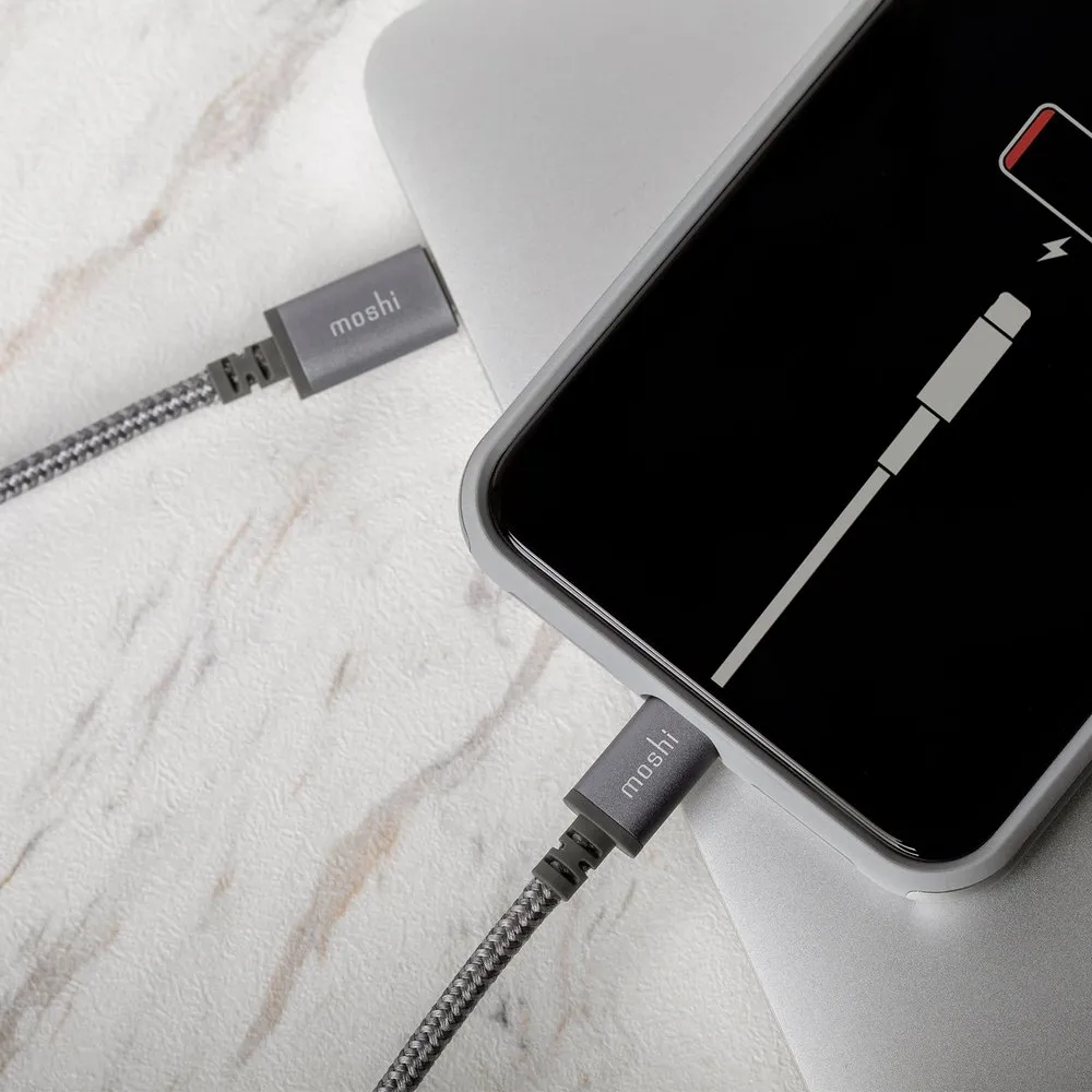 Cablu încărcare și sincronizare Moshi iPhone Lighting USB Cable, USB Type-A/Lightning, 1,2m, Gri