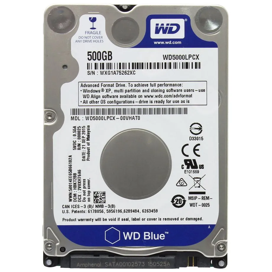 Unitate HDD Western Digital WD Blue, 2.5"/7 mm, 500 GB <WD5000LPCX>
