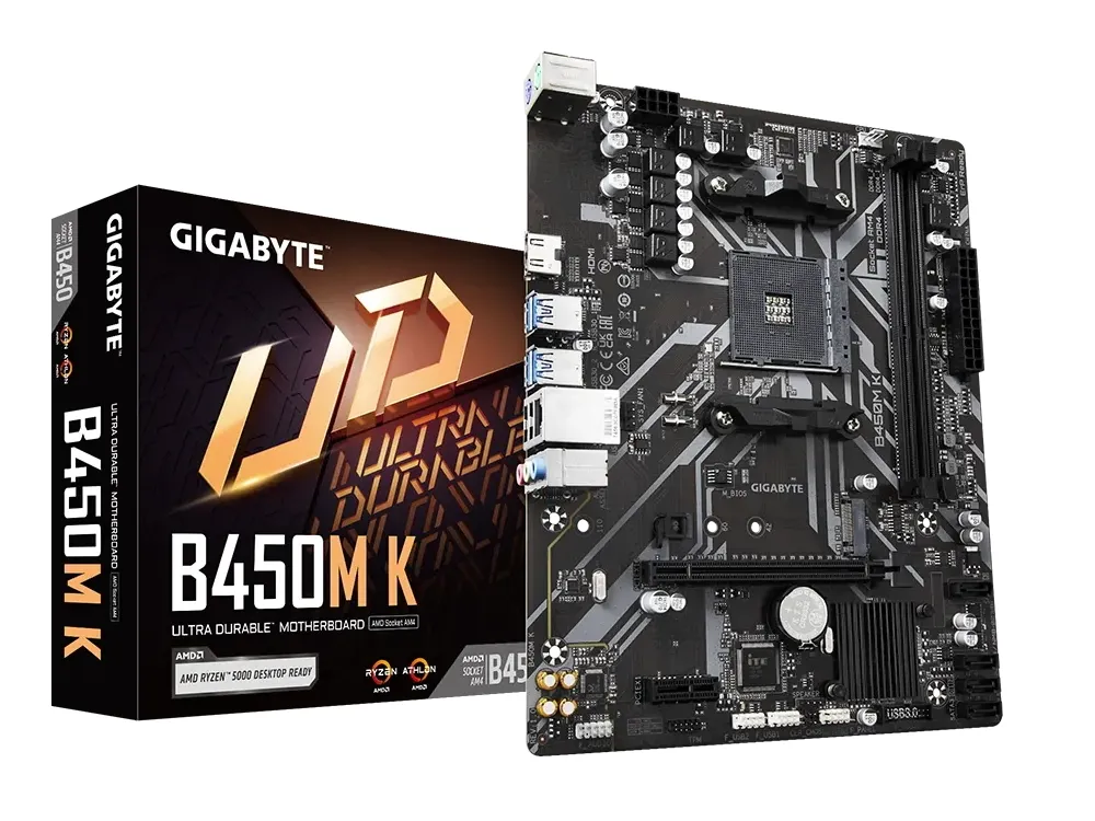 Placă de bază Gigabyte B450M K, AM4, AMD B450, Micro-ATX