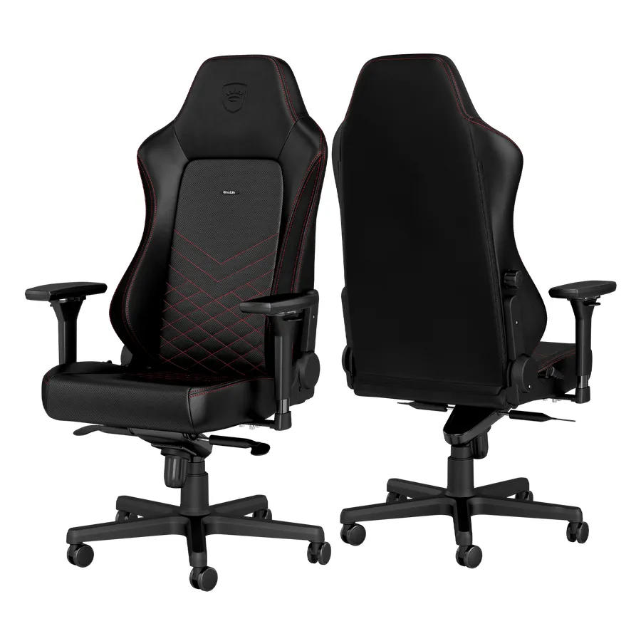 Scaun Gaming Noblechairs Hero, PU Piele, Negru/Rosu