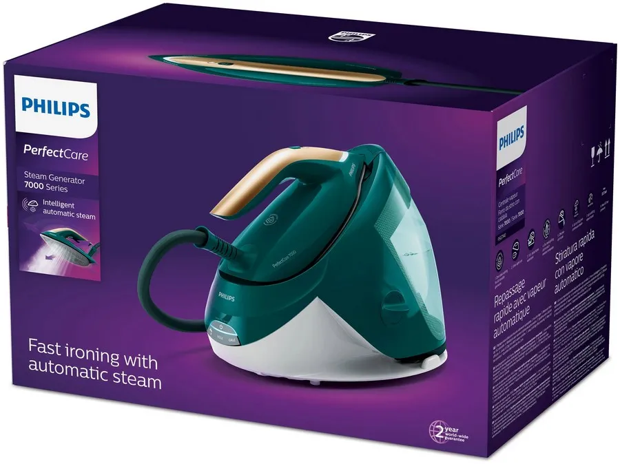 Fier de călcat cu generator de abur PHILIPS PSG7140/70, 2100 W, Verde