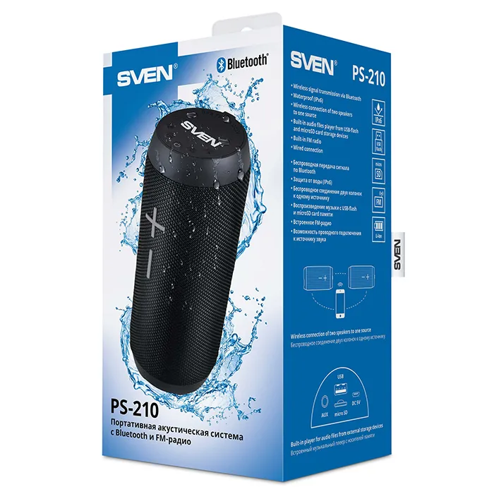 Boxă portabilă SVEN PS-210, Negru