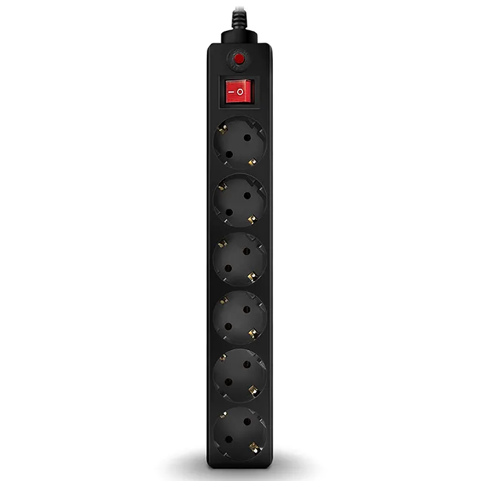 Prelungitor electric SVEN Optima, 6 Prize, 1,8m, Negru