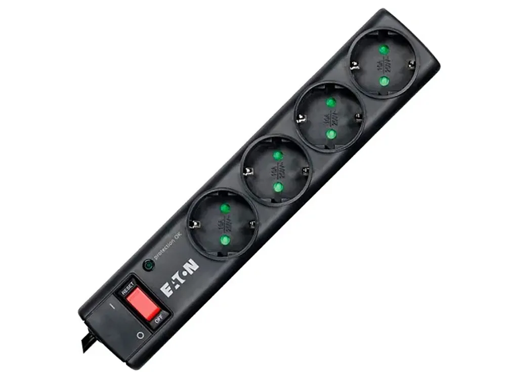 Prelungitor electric Eaton PS4D, 4 Prize, 1m, Negru