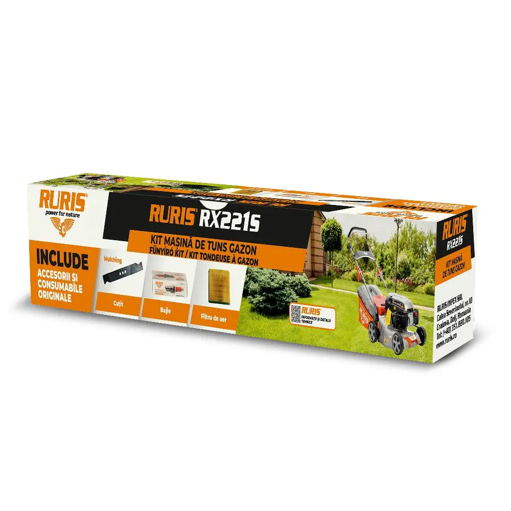 Kit masina de tuns gazon RURIS RX221S